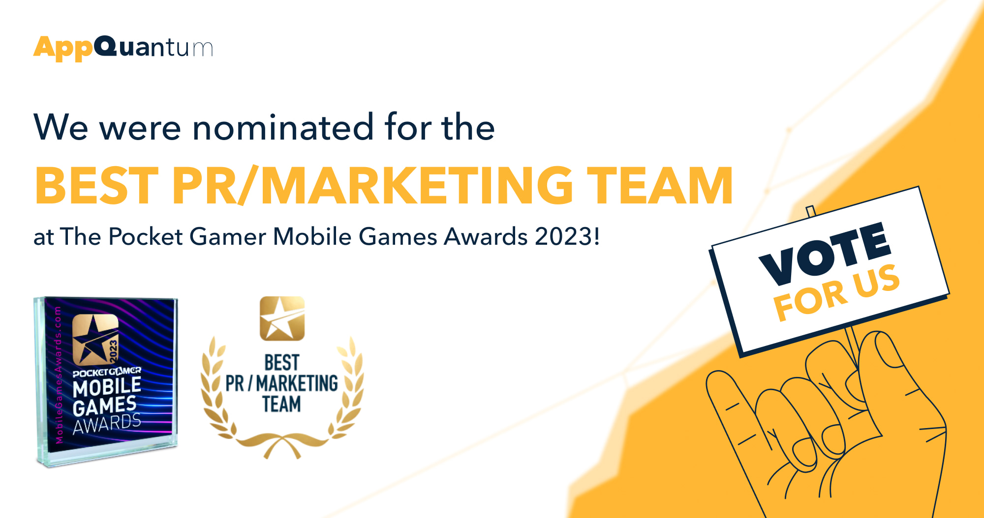AppQuantum’s PR Department Was Nominated for the Pocket Gamer Mobile Games Awards 2023!